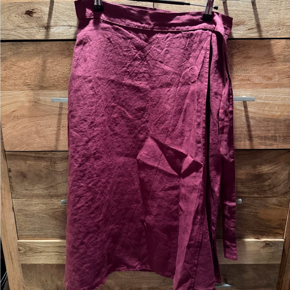 Chic Plum Midi Wrap Skirt